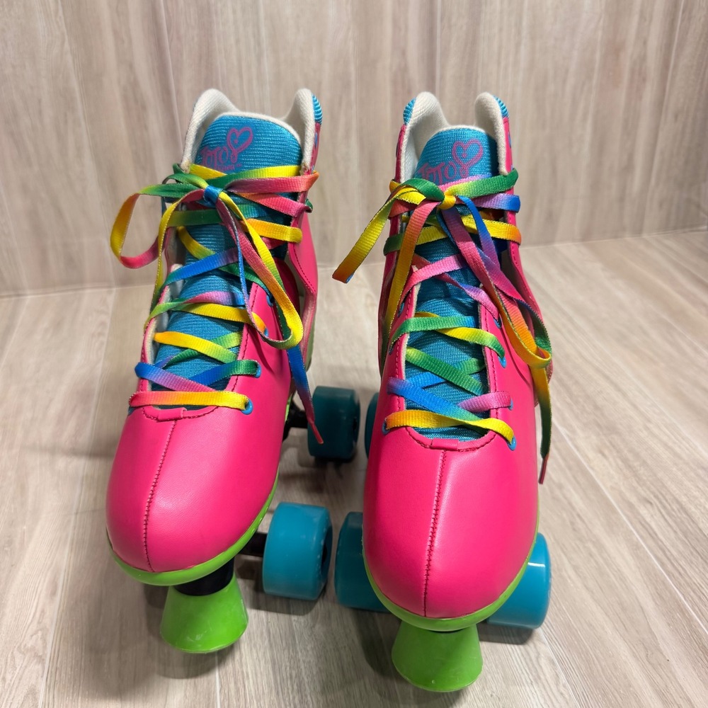 Circle Society JoJo Siwa Rainbow Roller Skates Adjustable Size 3-7 Pink Kids